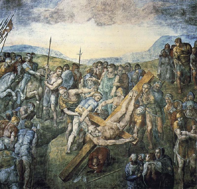 Michelangelo Buonarroti The crucifixion of the Hl. Petrus oil painting picture